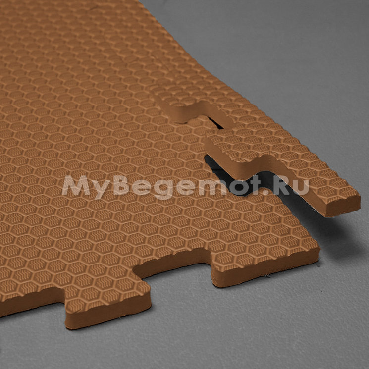 Мягкий пол, коврики-пазлы "СОТЫ" 100х100x1.4 см, коричневый