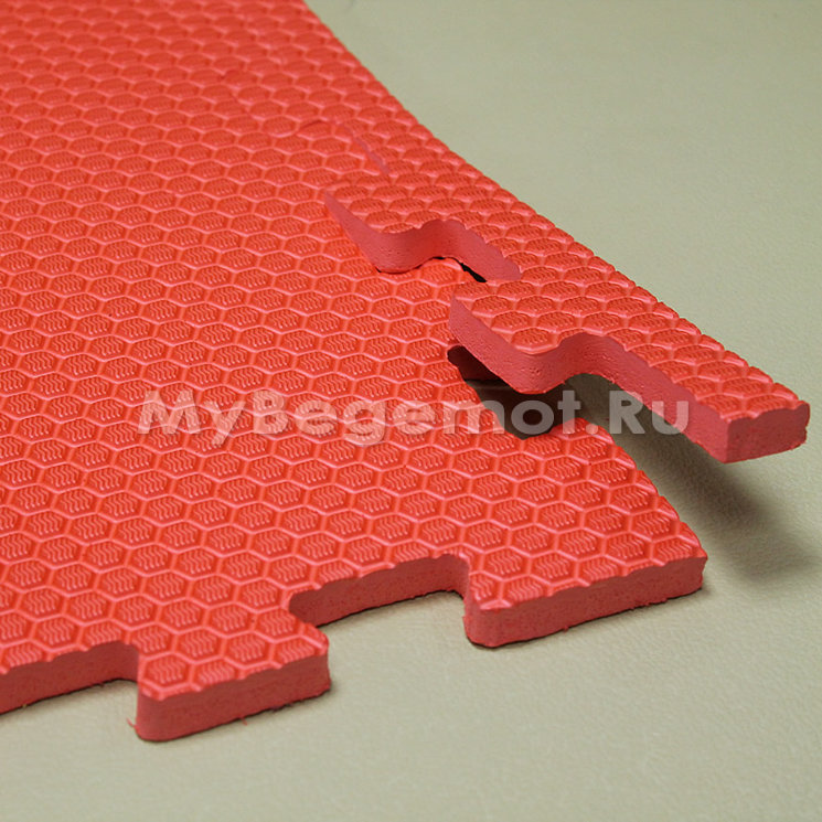 Мягкий пол, коврики-пазлы "СОТЫ"  100х100x1.4 см, красные