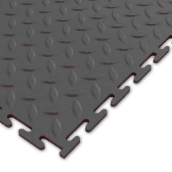 Модульное напольное ПВХ покрытие M-TILE HARD STEEL, RAL 7016, Темно-Серый.