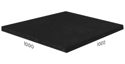 Резиновая плитка со скрытым замком 100x100х4 см, черная