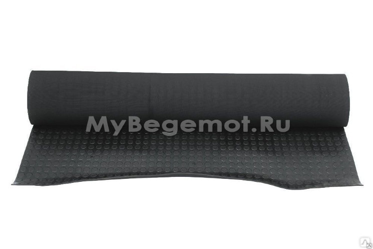 Рулонная резина, резиновое покрытие  "Монетка" 1.5*5.0 м, 4 мм, черный